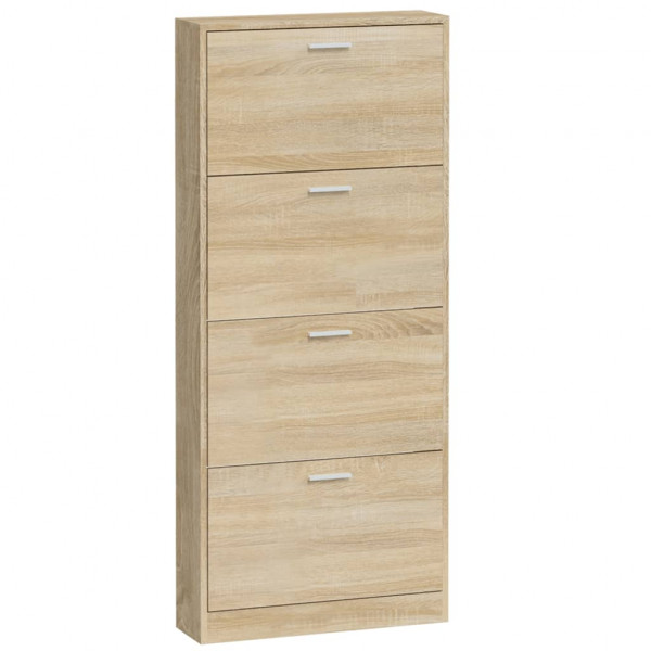 Mueble zapatero madera contrachapada color roble 59x17x150 cm M 5