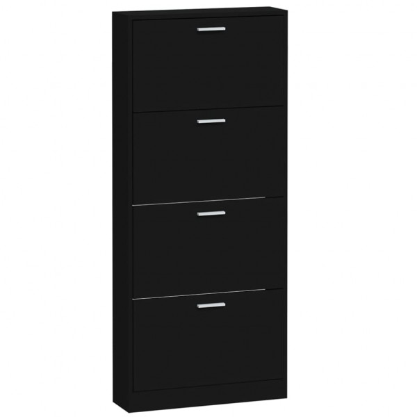 Mueble zapatero madera contrachapada negro 59x17x150 cm M 5