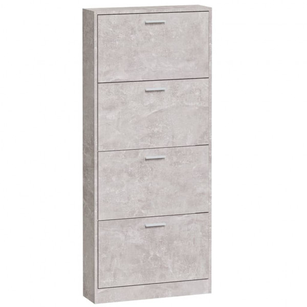 Mueble zapatero madera contrachapada gris hormigón 59x17x150 cm M 5