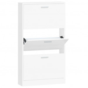 Mueble zapatero madera contrachapada blanco 59x17x108 cm H