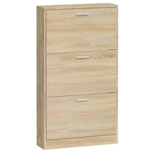 Mueble zapatero madera contrachapada color roble 59x17x108 cm M 5