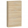 Mueble zapatero madera contrachapada color roble 59x17x108 cm 5