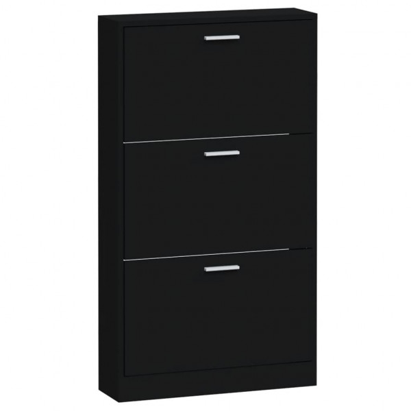 Mueble zapatero madera contrachapada negro 59x17x108 cm M 5