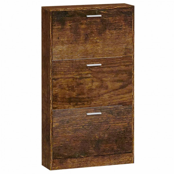 Mueble zapatero madera contrachapada roble ahumado 59x17x108 cm M 5