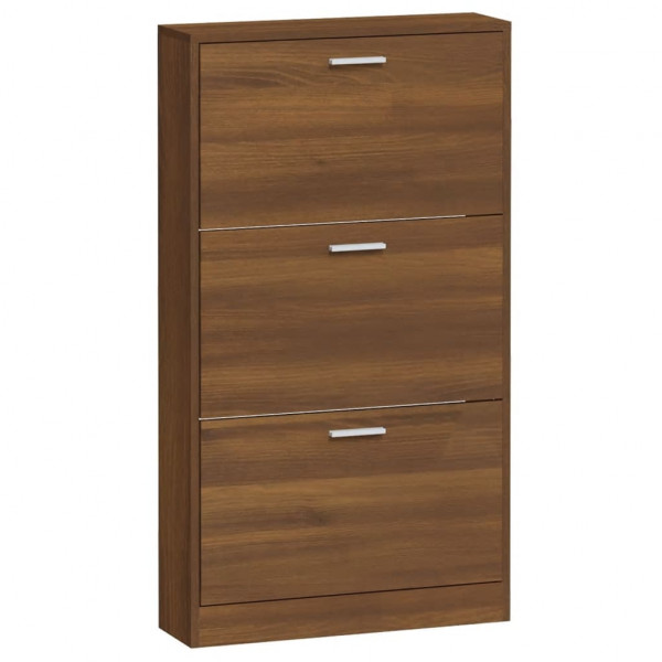 Mueble zapatero madera contrachapada marrón roble 59x17x108 cm M 5