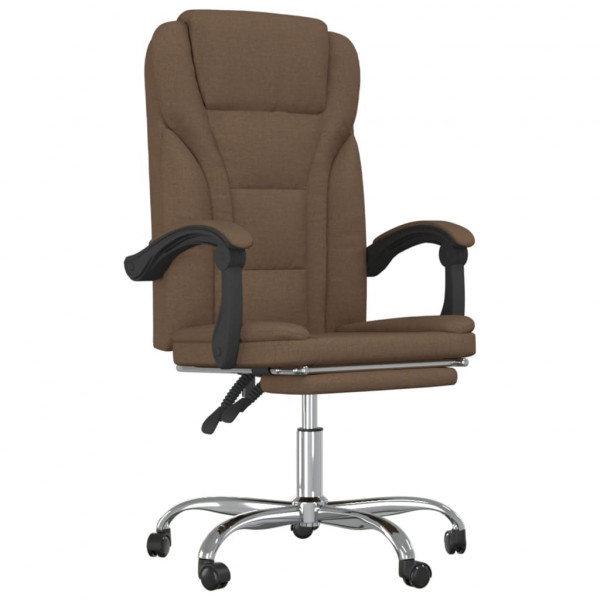 Silla de oficina reclinable de tela marrón M 2