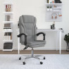 Silla de oficina reclinable de tela gris claro 1