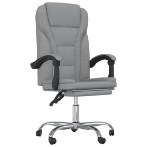 Silla de oficina reclinable de tela gris claro H