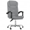 Silla de oficina reclinable de tela gris claro 2