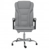 Silla de oficina reclinable de tela gris claro 3