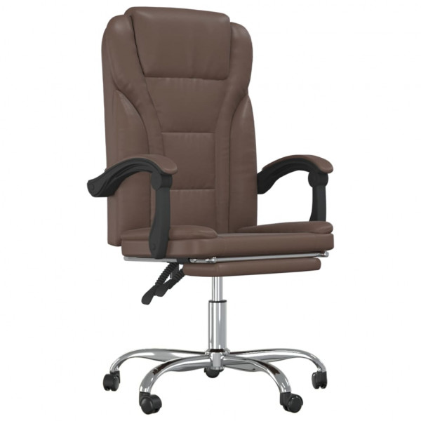 Silla de oficina reclinable cuero sintético marrón M 2