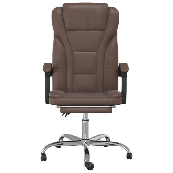 Silla de oficina reclinable cuero sintético marrón M 3