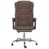 Silla de oficina reclinable cuero sintético marrón 3