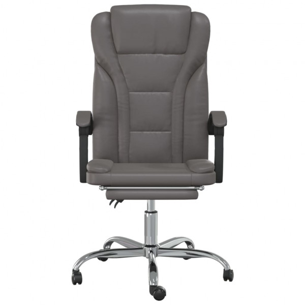 Silla de oficina reclinable cuero sintético gris M 3