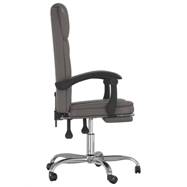 Silla de oficina reclinable cuero sintético gris M 4