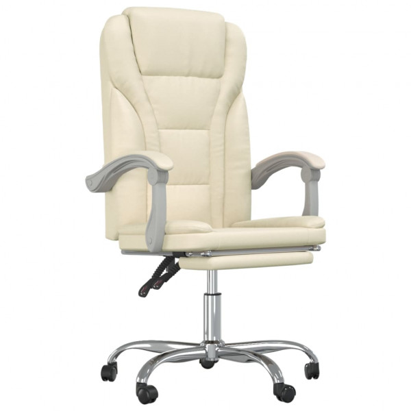 Silla de oficina reclinable cuero sintético crema M 2
