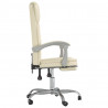 Silla de oficina reclinable cuero sintético crema 4
