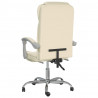 Silla de oficina reclinable cuero sintético crema 5