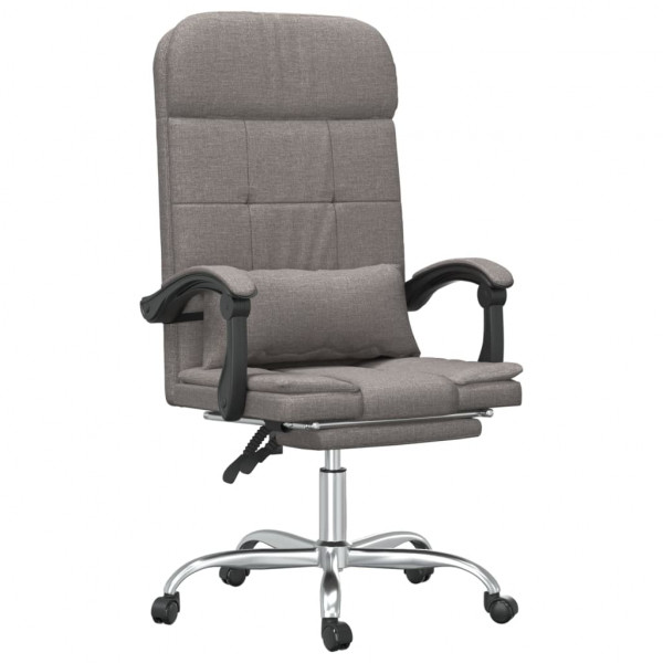 Silla de oficina reclinable con masaje tela gris taupé M 2