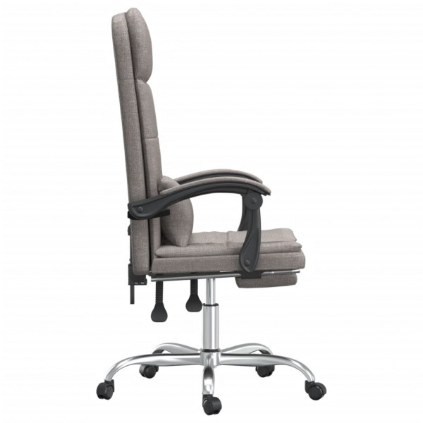 Silla de oficina reclinable con masaje tela gris taupé M 4