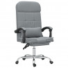 Silla de oficina reclinable con masaje de tela gris claro 2