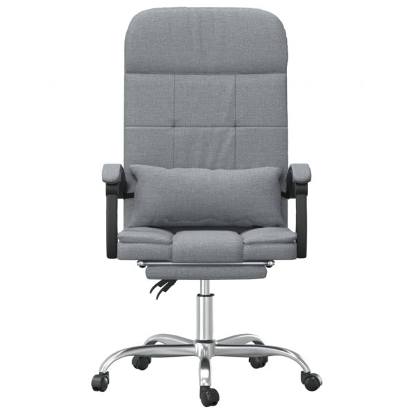 Silla de oficina reclinable con masaje de tela gris claro M 3