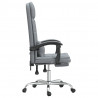 Silla de oficina reclinable con masaje de tela gris claro 4