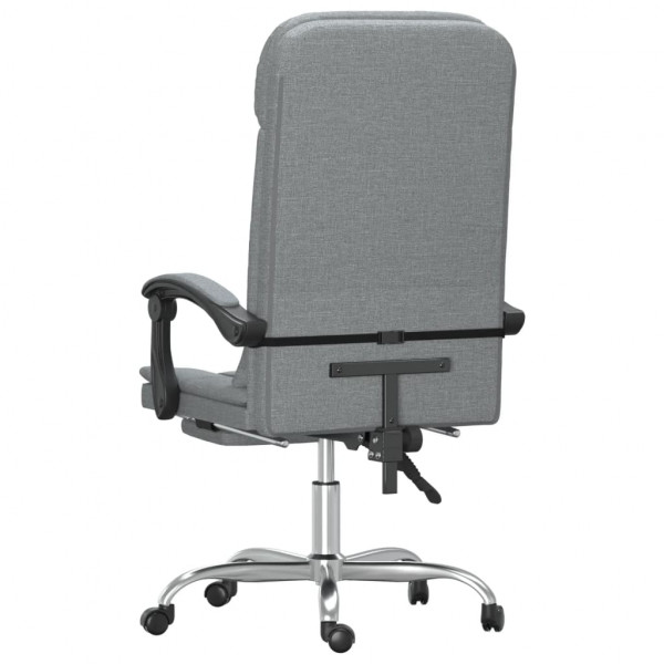 Silla de oficina reclinable con masaje de tela gris claro M 5