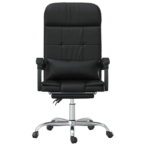 Silla de oficina reclinable masaje cuero sintético negro M 3