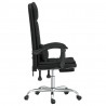 Silla de oficina reclinable masaje cuero sintético negro 4