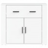 Aparador de madera contrachapada blanco 80x33x70 cm 3