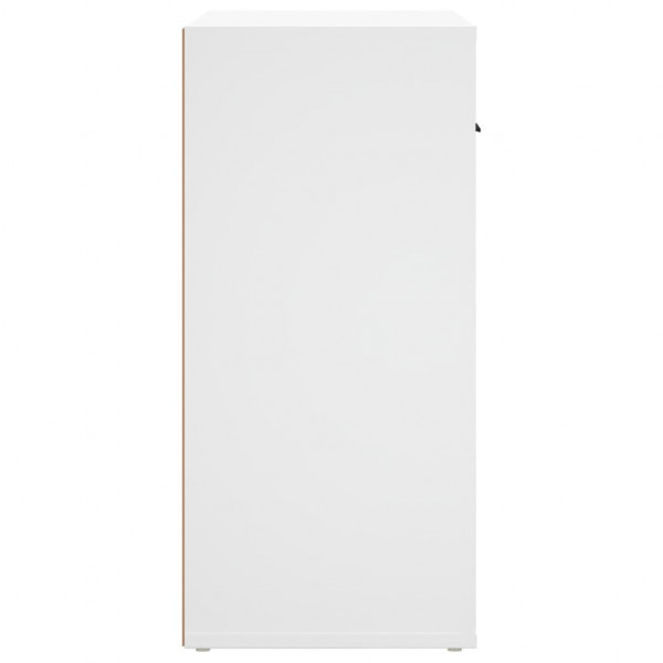 Aparador de madera contrachapada blanco 80x33x70 cm M 5