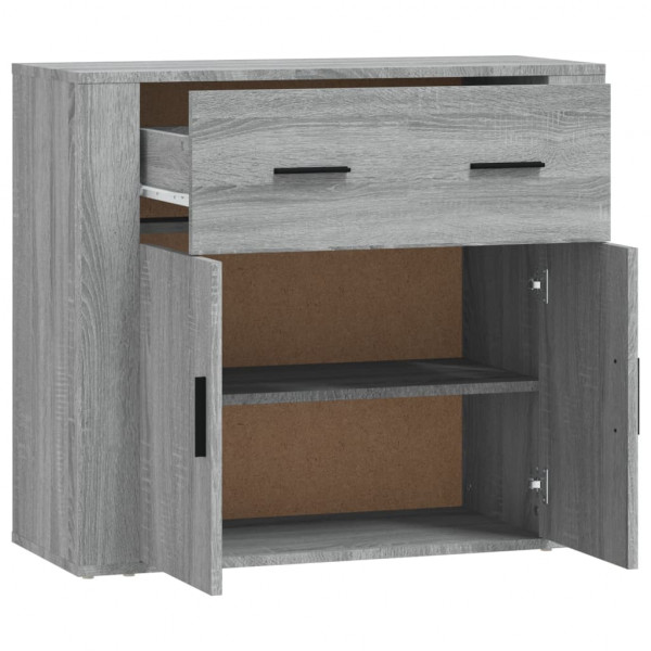 Aparador de madera contrachapada gris Sonoma 80x33x70 cm M 4