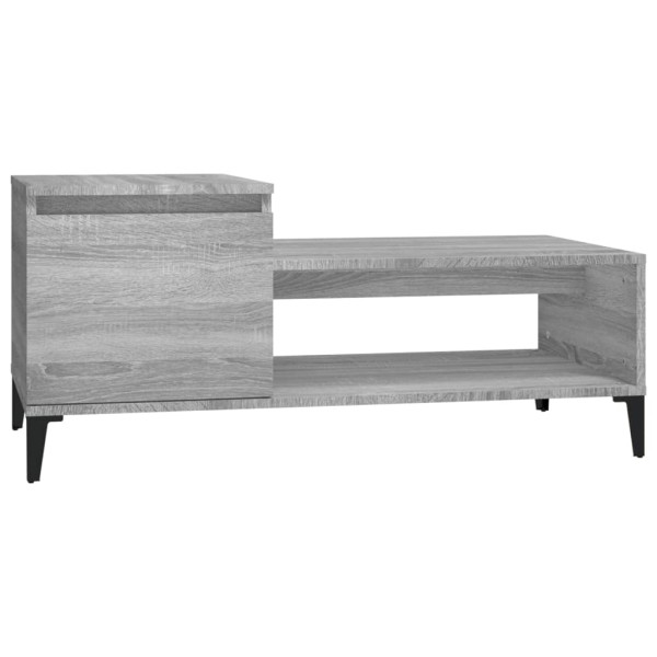 Mesa de centro madera contrachapada gris Sonoma 100x50x45 cm M 2