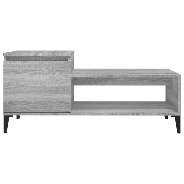 Mesa de centro madera contrachapada gris Sonoma 100x50x45 cm M 5