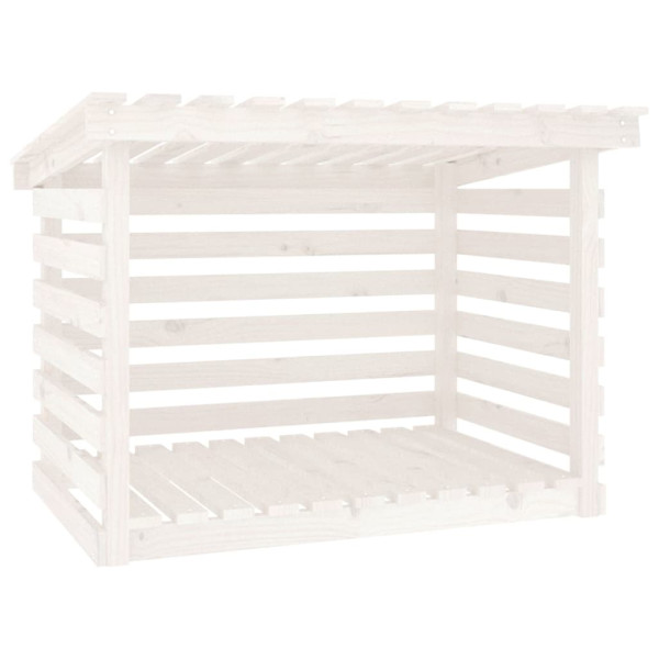 Suporte para lenha 108x73x79 cm pinho maciço branco M 2