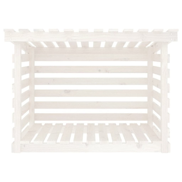 Suporte para lenha 108x73x79 cm pinho maciço branco M 5