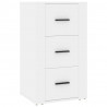 Aparador de madera contrachapada blanco 40x33x70 cm 2