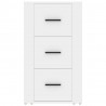 Aparador de madera contrachapada blanco 40x33x70 cm 3