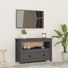 Mueble de TV de madera maciza de pino gris 79x35x52 cm 1