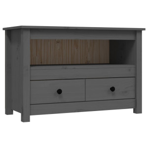 Mueble de TV de madera maciza de pino gris 79x35x52 cm H