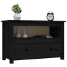 Mueble de TV de madera maciza de pino negro 79x35x52 cm 4