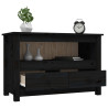 Mueble de TV de madera maciza de pino negro 79x35x52 cm 5