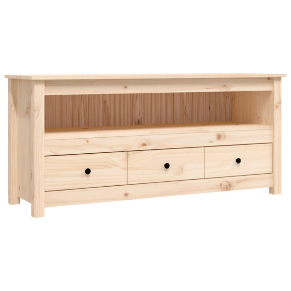 Mueble de TV de madera maciza de pino 114x35x52 cm M 2