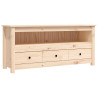 Mueble de TV de madera maciza de pino 114x35x52 cm 2