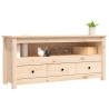 Mueble de TV de madera maciza de pino 114x35x52 cm 4