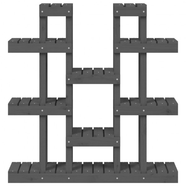 Soporte para plantas madera maciza pino gris 104.5x25x109.5 cm M 5