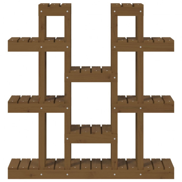 Soporte plantas madera maciza pino marrón miel 104.5x25x109.5cm M 5