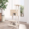 Árvore p/ gatos c/ postes arranhadores sisal 108.5 cm cor creme 1