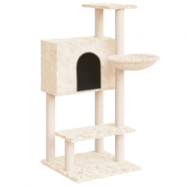 Árvore p/ gatos c/ postes arranhadores sisal 108.5 cm cor creme M 2